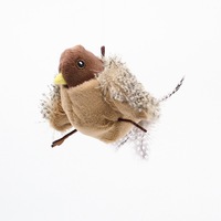 Jouets pour chats interactifs en peluche, simulation réaliste d'oiseaux qui chantent, jouets couineurs pour chats d'intérieur, lot en gros