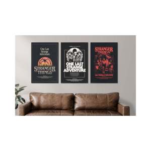 Poster de la série Stranger Things Saison 5 de style moderne (lot de 3) # 2) Design en papier pour la décoration murale - Product Image 3
