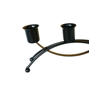 Wrought Iron 3 Pilar <b>Candle</b> Holder Centerpiece Black Metal Scrollwork Candelabra - Product Image 3