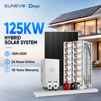 Système d'énergie solaire hybride Deye 125 kW avec stockage de batterie haute tension intégré et EMS intelligent pour bâtiments commerciaux et usines