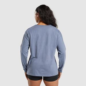 Camiseta de talla personalizada para mujer de secado rápido y transpirable con mangas completas al por mayor blusas y camisas personalizadas en blanco - Product Image 2