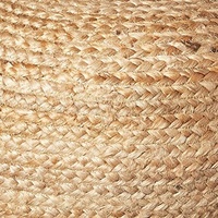 Pouf ottoman tressé en jute MORE, design rustique, tabouret pour la maison, chambre, hôtel, salon, usage domestique, 20,5"D x 20,5"W x 10,5"H