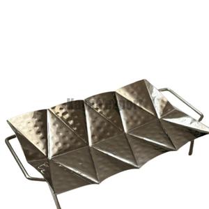 Plateau en métal inoxydable pour présentation alimentaire de mariage, artisanat moderne en métal, mobile et décoratif, vente en gros - Product Image 1