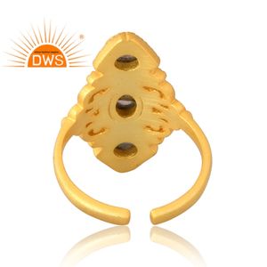 Anillo de piedras preciosas de labradorita Natural chapado en oro de 18 quilates de Plata de Ley 925, joyería personalizada para mujer, regalo para ella - Product Image 2