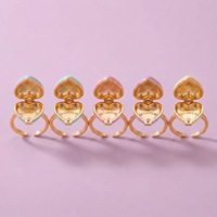 Nouvelle bague ouvrable en forme de cœur macaron, médaillon cœur ouvrable, bijoux colorés polyvalents pour filles, vente en gros