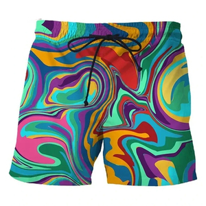 Workout Mid Waist Gym <b>Shorts</b> with Pockets <b>Men's</b> Breathable Quick Dry Waterproof Windproof Plus Size Sublimation Transfer Print - Product Image 5