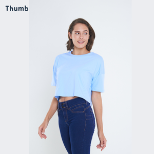 Bông Trắng Crop <span class=keywords><strong>Top</strong></span> Đối Với Phụ Nữ T Áo Sơ Mi Biểu Tượng Tùy Chỉnh Thiết Kế Để In Ấn Dtf Dtg Lụa Màn Hình Chất Lượng Cao Y2K Quần Áo - Product Image 3