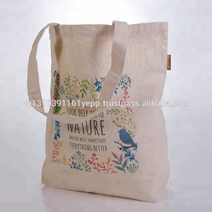 Bolsas de Compras de Lona con Logotipo Impreso en Serigrafía Personalizadas OEM de Minh Ha, Reutilizables, Plegables, Tamaño Mediano, con Asas y Diseño de Letras, Vietnam - Product Image 5