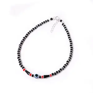 Tobillera de Plata 925 con Ojo Turco para Mujer, Piedra Principal de Diamante, Chapado en Oro, Joyería para Protección, para Regalos - Product Image 2