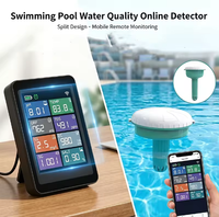 Moniteur de piscine WiFi multi-paramètres 8 en 1, flottant, étanche, pour pH, ORP, TDS, EC, sel, densité, chlore, température, avec application Tuya