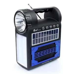 FP-25-S 태양 전원 충전식 Am Fm 라디오 Fp25S 캠핑 빛 Solarspeaker 상자 휴대용 BT 스피커 손전등