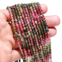 Collier de perles en forme de cabochon de tourmaline multicolore Perles en forme de cocarde Boule de perles multi-tourmaline en gros
