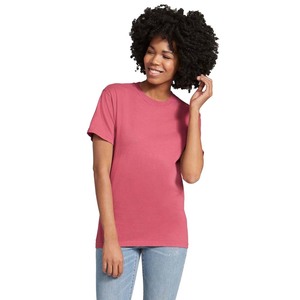 Camiseta de algodón peinado estampada de manga corta con cuello redondo informal - Product Image 1