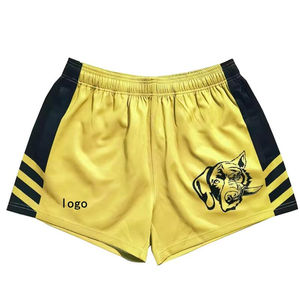 Custom Print Silk Screen Australia Hunting Fishing Outdoor <b>Rugby</b> Football Footy <b>Shorts</b> Drawstring Closure 100% Cotton Breathable - Product Image 6