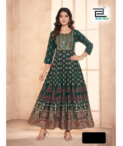 Indian Trendy New Designer Heavy Georgette Digital Print and Embroidery Work with Plus Size Available for Women Wedding Wear - Product Image 1