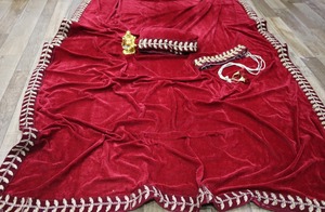 Super elegante diseñador boda fiesta desgaste puro terciopelo tela sari con bordado encaje trabajo mayorista proveedor de la India - Product Image 5