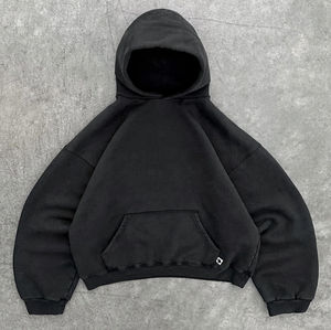 Sweat à capuche coupe carrée surdimensionné pour hommes, vêtements de rue à épaules tombantes, sweats à capuche baggy personnalisés sans cordon - Product Image 2