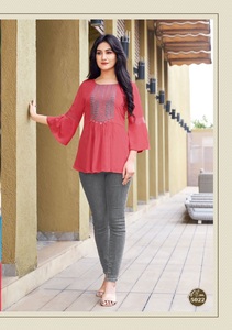 Precio Rayon Bordado Western Top para damas venta en línea - Product Image 4