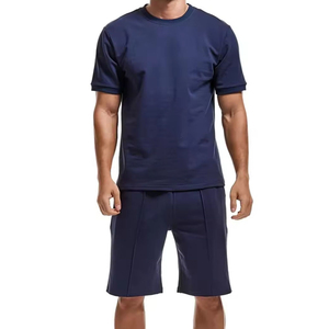 Conjunto corto personalizado de verano para hombre, chándal de algodón estampado con camiseta, pantalones cortos, conjuntos gemelos para un uso cómodo, conjunto de 2 piezas con OEM - Product Image 1