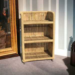 Estantes modernos y funcionales para libros, estantería de ratán de bambú Natural tejida a mano artesanal, estante de almacenamiento de 3 estantes para sala de estudio para niños - Product Image 6