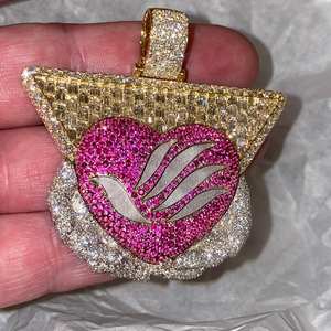 Colgante de diseño de Hip Hop de plata 925 de lujo con diamante de moissanita y bolsa de dinero helado joyería de fiesta personalizable - Product Image 1