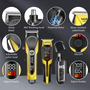 Tondeuse à cheveux sans fil professionnelle pour hommes, kit de coupe-cheveux et de tondeuse pour les poils des oreilles et du nez, écran LED, USB, instructions en français - Product Image 4