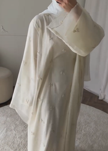 ชุดมุสลิม YKD051 สำหรับผู้หญิง เสื้อผ้าอิสลาม ฮิญาบ ชุดคลุมยาวแบบดั้งเดิม ผ้าออร์แกนซ่าประดับมุก ชุดอาบายะหลวมๆ ระบายอากาศได้ดี เหมาะสำหรับฤดูร้อน รุ่น <span class=keywords><strong>Vibo</strong></span> - Product Image 4