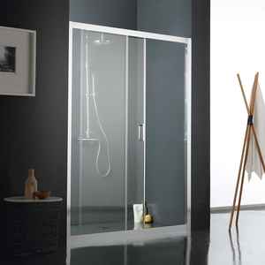 Porte de douche en verre transparent de 110 cm, accessoire de salle de bain haut de gamme - Product Image 2