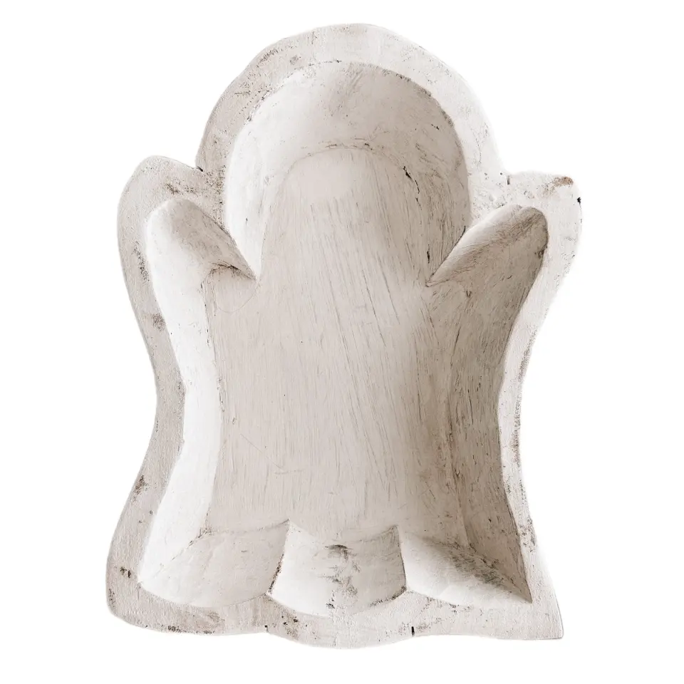 A prezzi accessibili bianco fantasma pasta ciotola candela funzionale in legno bianco pasta ciotola per la decorazione della tavola