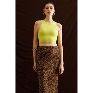 Falda midi con estampado leopardo - Product Image 2