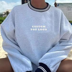 เสื้อผ้าผู้หญิงทรงโอเวอร์ไซส์ ผ้าฝ้ายฟลีซ 100%  โลโก้ด้านหน้า  ผ้าซับในอุ่นสบาย  ทรงหลวม  สไตล์ลำลอง  ใส่สบายในเมือง - Product Image 1