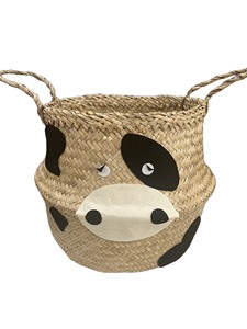 Venta al por mayor nuevo diseño divertido animal natural algas marinas vientre cesta barata tejida a mano cesta de almacenamiento de ropa de fondo sumergido - Product Image 3