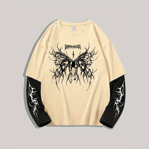 Offre Spéciale 100% coton 400 GSM French Terry Sweat à capuche grande taille Sweat-shirt à col rond blanc avec impression de logo personnalisé pour l'hiver - Product Image 1