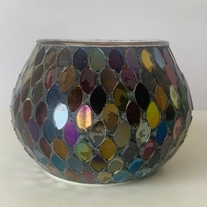 Porte-bougie en verre mosaïque Partylite, Porte-bougie votif en verre mosaïque Global Fusion. Tout neuf. Dans sa boîte d'origine. - Product Image 2