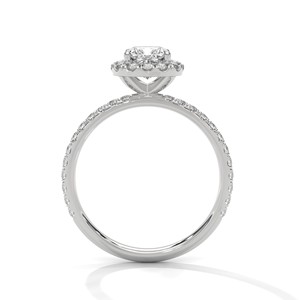 1.0ct Cushion Cut Moissanite Halo <b>Solitaire</b> <b>Ring</b> 925 Sterling <b>Silver</b> Engagement Band - Product Image 5