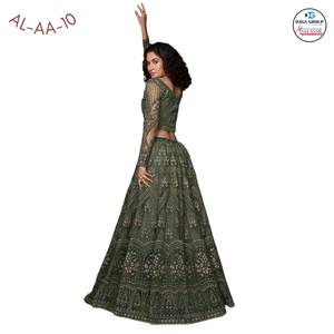 Impresionante blusa tradicional india pakistaní Dupatta hermoso cordón bordado pesado piedra boda temporada fiesta Lehenga - Product Image 3