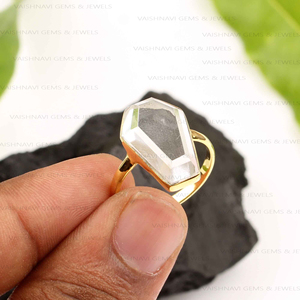 แหวนโลงศพคริสตัลใสธรรมชาติสุดคลาสสิก925สเตอร์ลิงเงิน18K ชุบทอง18K ทันสมัย - Product Image 2