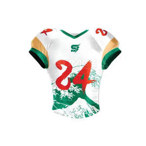 Uniforme de football américain sur mesure de haute qualité, respirant, grande taille, manches courtes, en tissu 100% polyester, nouveau style - Product Image 5