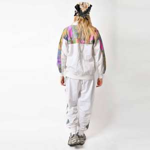 Chándal blanco personalizable para mujer, diseño multicolor vibrante, ropa deportiva elegante de talla grande, ropa informal deportiva transpirable sólida - Product Image 2