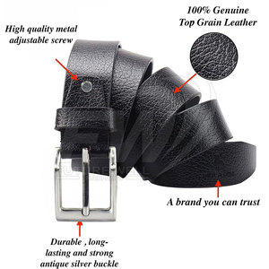 Cinturones de hombre hechos a medida de alta calidad Cuero genuino de piel de vaca con acero para hebilla Venta directa de la fábrica de moda de Pakistán - Product Image 4