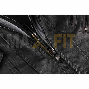 แจ็คเก็ตหนัง2023 maxfit สำหรับผู้หญิง, เสื้อแคนวาสคุณภาพสูงคอตั้ง - Product Image 4