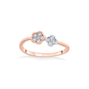 แหวนเพชรค็อกเทลรูปดอกไม้คู่ - Product Image 3