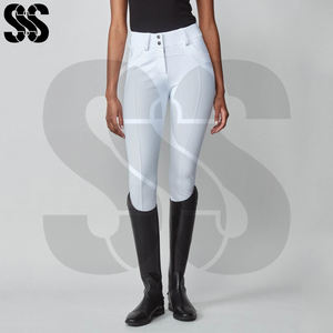 Pantalones de Equitación de Alto Rendimiento para Mujer, Tela Elástica de Poliéster/Spandex, Cierre de Botones y Cremallera, Pantalones de Exhibición Ecuestre - Product Image 3