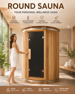 Sauna Redonda de Primera Calidad para 2-4 Personas, Modelo 2026, Disponible en Almacén en EE. UU., Directo de Fábrica - Product Image 1