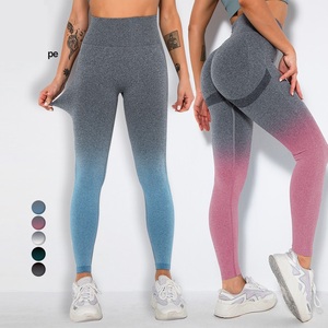 Taille haute Scrunch bout à bout femmes entraînement sport Fitness pantalon Gym côtelé sans couture Yoga Leggings pour les femmes - Product Image 2