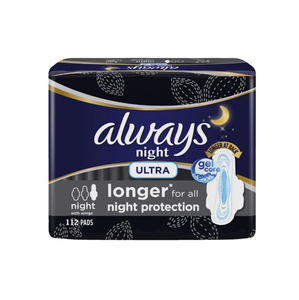 Always Maxi Coussinets féminins pour femmes, taille 5, absorption extra forte pendant la nuit, avec ailes, non parfumés, 36 pièces - Product Image 1