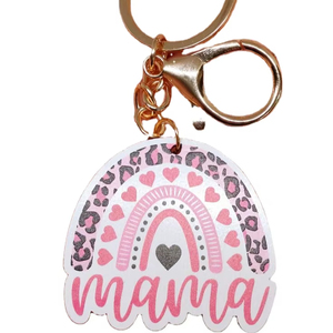 Llavero con cuentas de semillas con logo diseñado por MAMA para regalar en fiestas de India - Product Image 1