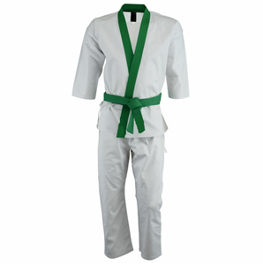 ชุดเทควันโดศิลปะการต่อสู้ชุดเทควันโดสีทึบระบายอากาศได้ดีโลโก้ที่กำหนดเองขายส่ง - Product Image 3