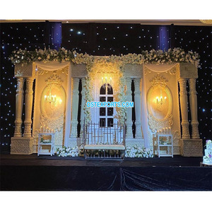 Escenario de Recepción de Boda con Temática Romántica Nocturna, Decoración de Escenario para Eventos de Boda, Decoración de Escenario de Recepción de Boda al Aire Libre, Pennsylvania - Product Image 1