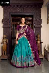 Latest Women Wedding and Festival Wear Function Tussar Silk Material Lehenga Choli with Low Price and Best Quality Clothes - Product Image 4